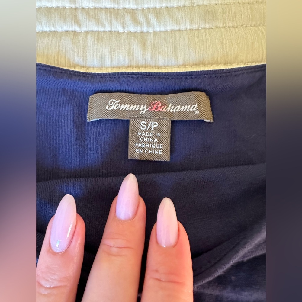 Small Navy Blue Tommy Bahama Cotton Skirt - Picture 2 of 5